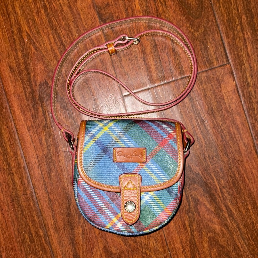 Dooney & Bourke Vintage Plaid Mini Crossbody Bag - Blue and Green